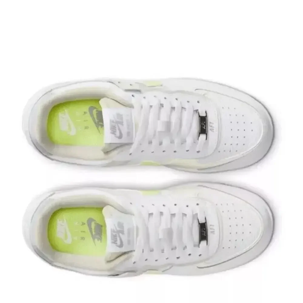 $134 Women Nike Air Force 1 Shadow Shoes White/Lemon/Wolf Grey FB7582 Size 9.5 - Picture 3 of 12